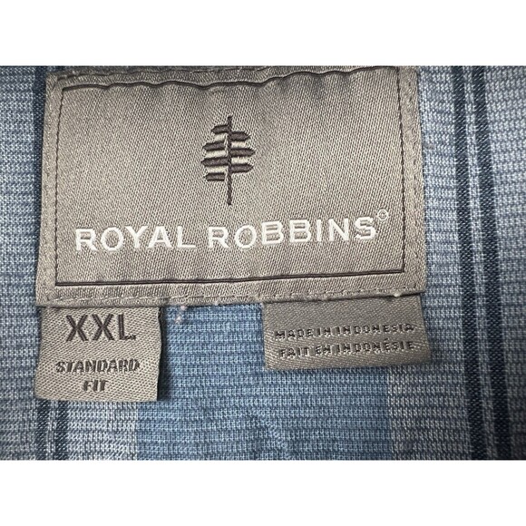 Royal Robbins Corduroy Shirt Mens XXL Standard Fit Blue Plaid Button Up Casual - Picture 11 of 13